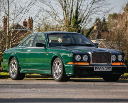 Offered in the unusual but tasteful spec of Racing Green with Sandstone Hide, this 1997 Bentley Continental T certainly looks stately. One of just 42 cars built in 1997, it shows a mere 43,000 miles and is guided at £50,000-£60,000