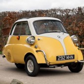 Despite the BMW badge, this 1959 Isetta 300 is a Brighton-built example and looks fantastic, thanks to a full respray in Old English White over yellow during 2022. The grey and red tartan interior finishes it off nicely, and it carries an estimate of £14,000-£19,000.