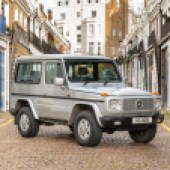 Arguably the polar opposite of today’s blinged-up G63, this 1991 Mercedes 300GES represents peak G-Wagen. Extremely rare with a manual gearbox, it was recently treated to a glass-out respray and is in fantastic condition. It’s guided at £26,000-£34,000.