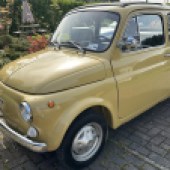 Recently restored and complete with a complimentary wicker hamper on the luggage rack, this Mustard Yellow 1973 Fiat 500F is perhaps the most charming car in the sale – it’s estimated at £7500–8500.