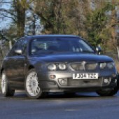 The MG ZT260 saw the Rover 75 platform re-engineered to take a longitudinally mounted Ford V8 driving the rear wheels, and makes a surprisingly credible performance car. This one made £7900.
