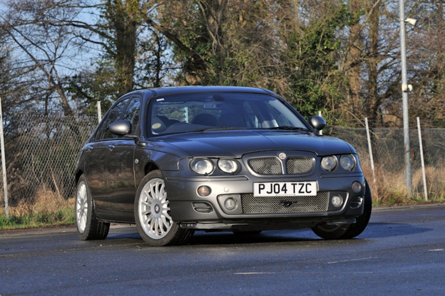 The MG ZT260 saw the Rover 75 platform re-engineered to take a longitudinally mounted Ford V8 driving the rear wheels, and makes a surprisingly credible performance car. This one made £7900.
