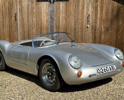 A Porsche 550 Spyder at a glance, this is a 1996 TRAC Technic, a spaceframe-constructed Porsche replica, powered intriguingly by a 1.5-litre Alfasud engine. Recently recommissioned following storage, it’s estimated at £12,000–14,000.