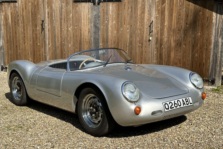 A Porsche 550 Spyder at a glance, this is a 1996 TRAC Technic, a spaceframe-constructed Porsche replica, powered intriguingly by a 1.5-litre Alfasud engine. Recently recommissioned following storage, it’s estimated at £12,000–14,000.