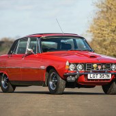 Resplendent in the rare but striking shade of Monza Red, this 1975 Rover P6 3500 is offered in manual transmission ‘S’ spec and was subject to a recent comprehensive restoration that included a colour change from Sandalwood. It’s guided at a very reasonable £10,000-£12,000.