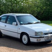 Family owned for 31 years, this 1991 Vauxhall Astra GTE 16V looks superb in white with white wheels, and presents well with just 58,000 miles on the – digital – dashboard. Boasting reems of original paperwork – including the supplying dealer’s map – it’s guided at £14,000–18,000