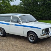 Extremely smart with its blue Mexico side-stripes, this 1978 Ford Escort Mk2 Estate appears to be in excellent condition inside and out. With period-correct RS four-spoke alloys, suitably sizeable spotlights and a 1600GT engine under the bonnet, its £8000–12,000 estimate is well-deserved
