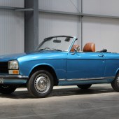 Said to be one of just 26 examples left on British roads, this 1975 Peugeot 304 S Cabriolet is a UK-supplied example in right-hand drive, and looks great in blue with a brown leather interior. It also benefits from a recent gearbox and repaint, yet carries a modest £2250–3250 estimate