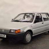 Distinctly less Fast and Furious than the Supra but no less unusual is this Nissan Sunny from 1990 showing less than 20,000 miles. It’s offered with no reserve