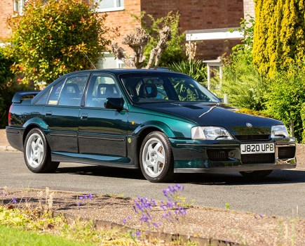 This 1992 Lotus Carlton received what is documented to be the last ever Lotus reworked 2969cc, 24-valve straight-six engine, supplied under warranty in 1996. It’s recently been treated to a full cosmetic restoration and carries a guide of £75,000-£90,000.