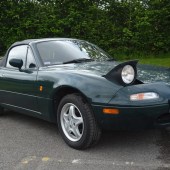 A very late Mk1 ‘NA’ car, this 1997 Mazda MX-5 Monza has an enormous and extensive service history, a new cambelt and just 46,000 miles on the clock, justifying its £3500-£4500 guide price.