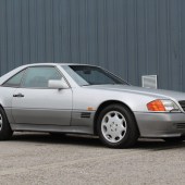 Among no fewer than nine Mercedes entries is this 1990 R129-genetaion 500SL-32. Showing 83,532 miles from new, it comes with a huge history file including a service book displaying 26 stamps, and is guided at £7500–8500