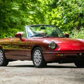 An original right-hand drive UK car with just 46,000 miles on the odometer, this stunning 1993 Alfa Romeo Spider S4 is resplendent in Rosso Winner Micalizzato. A screen star of Jennifer Saunders’ Absolutely Fabulous TV show, it carries a £26,000–30,000 estimate