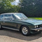 This 1972 Jensen Interceptor could prove a bargain – showing 49,000 miles, benefitting from a mechanical freshen up and looking resplendent in metallic green despite five years in storage, it’s estimated at an enticingly low £8000–10,000