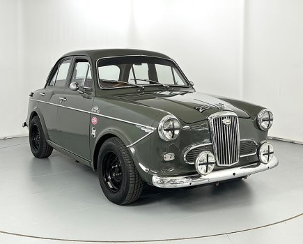 Built to ‘fast-road’ spec, this 1960 Wolseley 1500 looks smart on black banded steel wheels and has been fitted with spotlights, a stainless-steel exhaust, lowered suspension and a wood-rimmed Moto-Lita steering wheel amongst other upgrades. It all equates to a £5000–6000 estimate