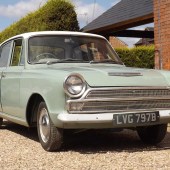 A largely original car with what’s believed to be a genuine 30,000 miles on the clock and just two owners in its 60 years, this delightful 1964 Ford Cortina 1200 Deluxe is offered without reserve and is expected to fetch £6000–8000