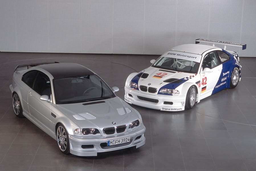 BMW M3 GTR and its racecar equivalent