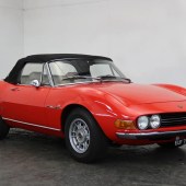 Cutting a dash in Ferrari-esque red, this stunning 1971 Fiat Dino Spider 2400 is one of just 420 made and recently benefitted from an engine rebuild by a Dino specialist to the tune of £17,000. It carries a hefty £100,000–120,000 estimate