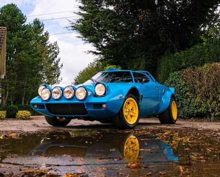 A Lancia Stratos at auction is noteworthy in itself, but this 1975 example particularly stands out for being extensively restored and built to Group 4 rally specification by its vendor. Built using as many period-correct and new old stock parts as possible, it earns a heady estimate of £280,000–330,000