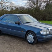 We’re big fans of the Mercedes 124 and this 1989 300CE coupe looks very smart. Showing 50,000 miles and including extensive history and original brochure, its guided at a very reasonable £2500–3500