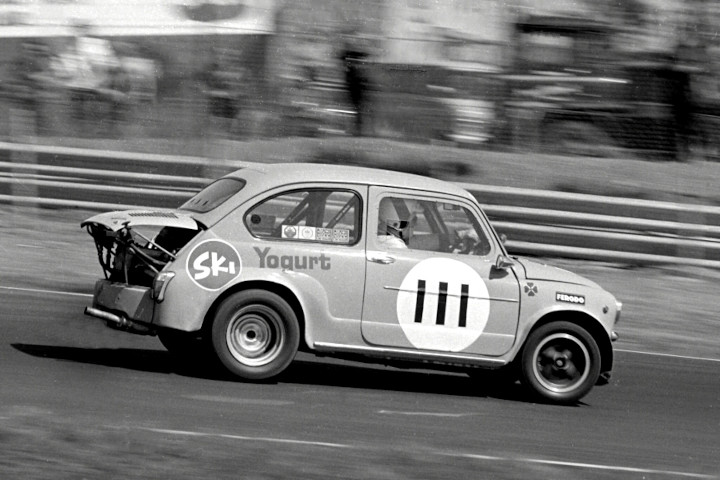 Classic Fiat car racing at Knockhill in 1970s