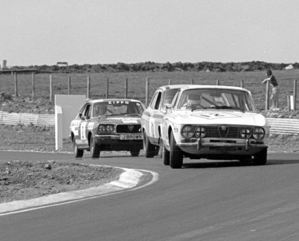 Saloon cars racing at Knockhill in the 1970s