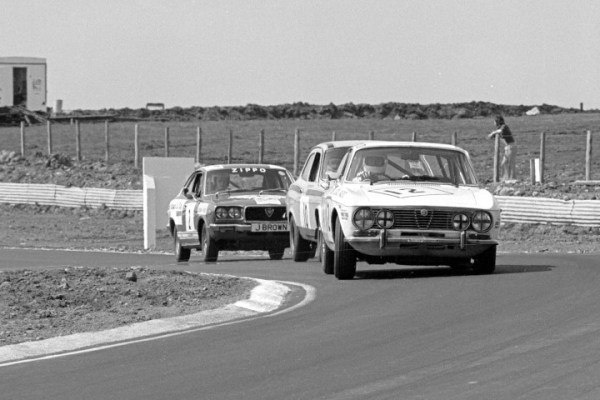 Saloon cars racing at Knockhill in the 1970s