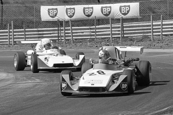 Race cars at Knockhill in the 1970s