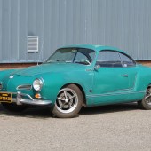 This 1964 Volkswagen Karmann Ghia was imported from America and sits pretty with lowered suspension atop ‘Cal-look’ wheels. Sporting a lovely patina but reportedly solid, it’s estimated at a very reasonable £6000–7000