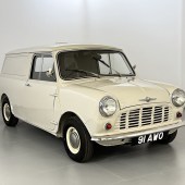 This 1961 Morris Mini Van is an early smooth roof example and has been beautifully restored, including a respray in its original Whitehall Beige and a retrimmed tan interior. Showing just 78,000 miles and supplied with a Heritage Certificate, it earns a £7000-£9000 estimate