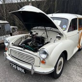 This 1964 Morris Minor Traveller was another to come from a deceased estate. Resplendent in old English white with a red and cream interior, it had been restored to a very high standard by a retired coachbuilder. At £9200 plus fees, it looked to be very good value