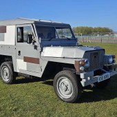 Wearing its ‘Berlin Camouflage’ well, this 1978 Land Rover Series 3 Lightweight was in military service until 1995 and boasts overdrive and a roll bar. Seemingly tidy throughout, it carries a £4750–5500 guide