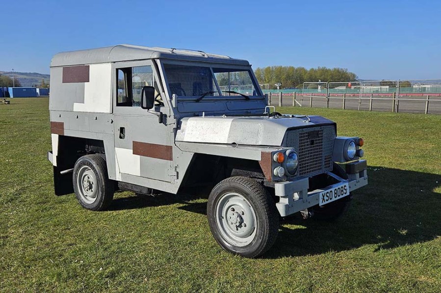 Wearing its ‘Berlin Camouflage’ well, this 1978 Land Rover Series 3 Lightweight was in military service until 1995 and boasts overdrive and a roll bar. Seemingly tidy throughout, it carries a £4750–5500 guide