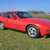 If our Porsche 944 buying guide has you inspired, this 1987 924S uses its 2.5-litre engine and boasts a vast service history. Looking smart in red with the correct ‘S’ graphics, it’s guided at £4000–5000