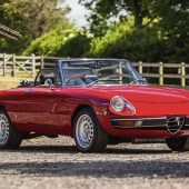 This pretty little 1975 Alfa Romeo Spider 2000 was subject to a comprehensive rebuild in the classic combination of Alfa Rosso paintwork over a black leather interior. Including its ‘Certificato Di Origine’ from Alfa itself, the slice of Italian glamour sold for £23,063