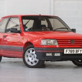 Recently restored with a glass out respray, this 1989 Peugeot 309 GTi is a desirable three-door model that’s been fitted with a 16-valve Mi16 engine from a Peugeot 405. It’s covered 158,000 miles but is said to be excellent throughout, and is modestly guided at £6500-£7500
