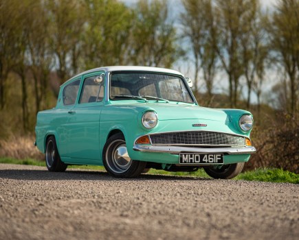 We loved this 1968-registered Ford Anglia 105E, which looked remarkably restrained externally (aside from the bold colour) but boasted a 2.1-litre Pinto engine with twin Weber 48 DCOE carbs and mapped ignition. With a five-speed gearbox and countless further upgrades, it looked a lot of fun for £11,025