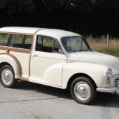 One of at least four Morris Minors in the sale, this 1966 Traveller was previously sold by minor specialist Charles Ware, which fitted a new midnight blue interior. It’s said to boast excellent woodwork and is estimated at £8000-£10,000