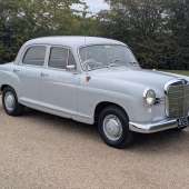 There will be at least 13 Mercedes entries in the sale, with the oldest currently set to be this four-door ‘Ponton’ 180B dating from 1961. Never welded and described as completely rust-free, it’s a charming example with a large history file, and is guided at £7000-£9000