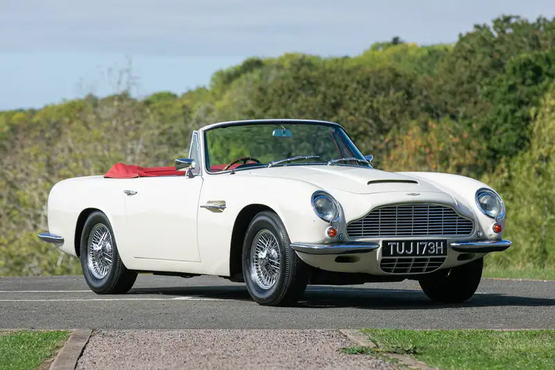 Iconic Auctioneers founder Nick Whale will offer this Aston Martin DB6 Mk2 Volante, which is one of just 38 built. Used by Aston Martin as its first reversible electric heritage demonstrator and since returned to petrol power, it’s guided at £450,000-£550,000.