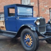 The oldest vehicle in the sale, this 1928 Chevrolet Capitol one-ton Pick Up was bought 18 months ago in a poor state and restored in readiness for shows. Now looking the part in blue with a Macrocarpa load bed, it's estimated at £18,000-£20,000.