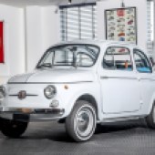 Joining a later, no-reserve 1970 example is this 1963 Fiat 500D Transformabile, with its desirable roll-back open roof and suicide doors. It’s also been uprated with a 650cc engine and front disc brakes, and is expected to command £14,000-£17,000.