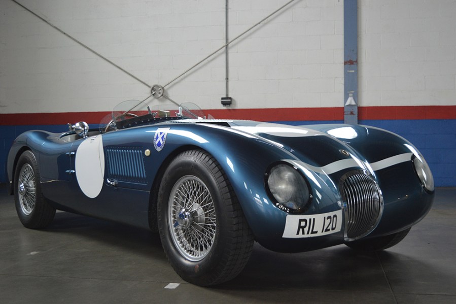A copy of the last three lightweight cars, this Realm Engineering Jaguar C-Type replica is finished in Ecurie-Ecosse racing colours and was fully IVA. tested and registered in 2010. It’s fitted with a 4.2-litre XK engine running through a Toyota Supra gearbox, and is expected to be one of the sale’s headliners at an estimated £45,000-£50,000.