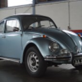 Painted in metallic blue and fitted with special wheels, the Volkswagen Beetle Marathon arrived in 1972 to commemorate Type 1 sales eclipsing those of the Ford Model T. This example shows just 6500 miles, which the vendor believes to be correct. It’s guided at £10,000-£11,000.