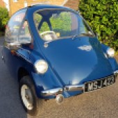 This diminutive 1963 Heinkel Trojan 200 was subject to an older restoration involving a bare metal respray, an interior retrim and an engine rebuild. Now only for sale due to the vendor's ill health, this 198cc three-wheeler is expected to sell for £12,000-£14,000.
