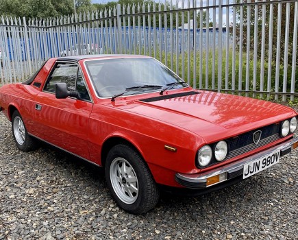 It’s Italian, red and rare – what’s not to like? This 1979 Lancia Beta Spider is something of a survivor, with less than the usual Lancia quota of rot and just 67,769 miles on the clock. The guide price is £7,000–£8,000.