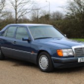 A wide selection of Mercedes includes this W124-generation 300 E 24 from 1992. Supplied new to a titled female owner in Jersey for her to be chauffeur-driven in, it's been cherished ever since and now shows only 45,248 miles. It's expected to command £8000-£10,000.