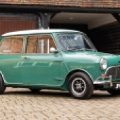 This 1965 Mk1 Austin Mini 998 Cooper has completed less than 100 miles since a bare-metal restoration costing £31,000. Resplendent in Almond Green with some choice period tweaks, it shows excellent attention to detail – hence its £28,000-£32,000 estimate.