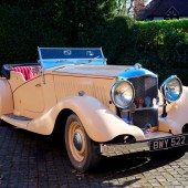 A respected name from the pre-war era, Railton cars were hand-built to order for a wealthy client base. This 1937 2+2 Tourer with its original Carbodies coachwork was once owned by Timothy Railton, son of the firm’s co-founder, Reid Railton. It’s estimated at £37,000-£45,000.