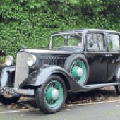 One of the sale's oldest entries is this 1934 Vauxhall 12 Light Six in ASY 1531cc guise. Finished in black with green wheels and a green interior, this six-cylinder survivor presents well for an 88-year-old car and is estimated at £5000-£6000.